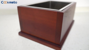 木製のベースの長方形のコーヒー挽きエスプレッソダンプビンの木製ベースノックボックスと耐久のステンレス鋼