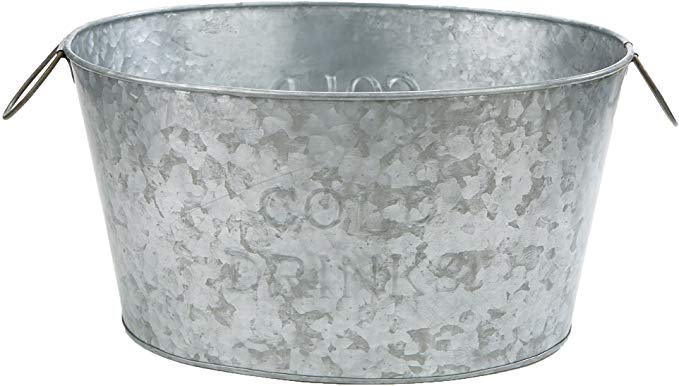 大きな亜鉛メッキ鋼の金属の楕円形の浴槽の鉄のアイスバケツ