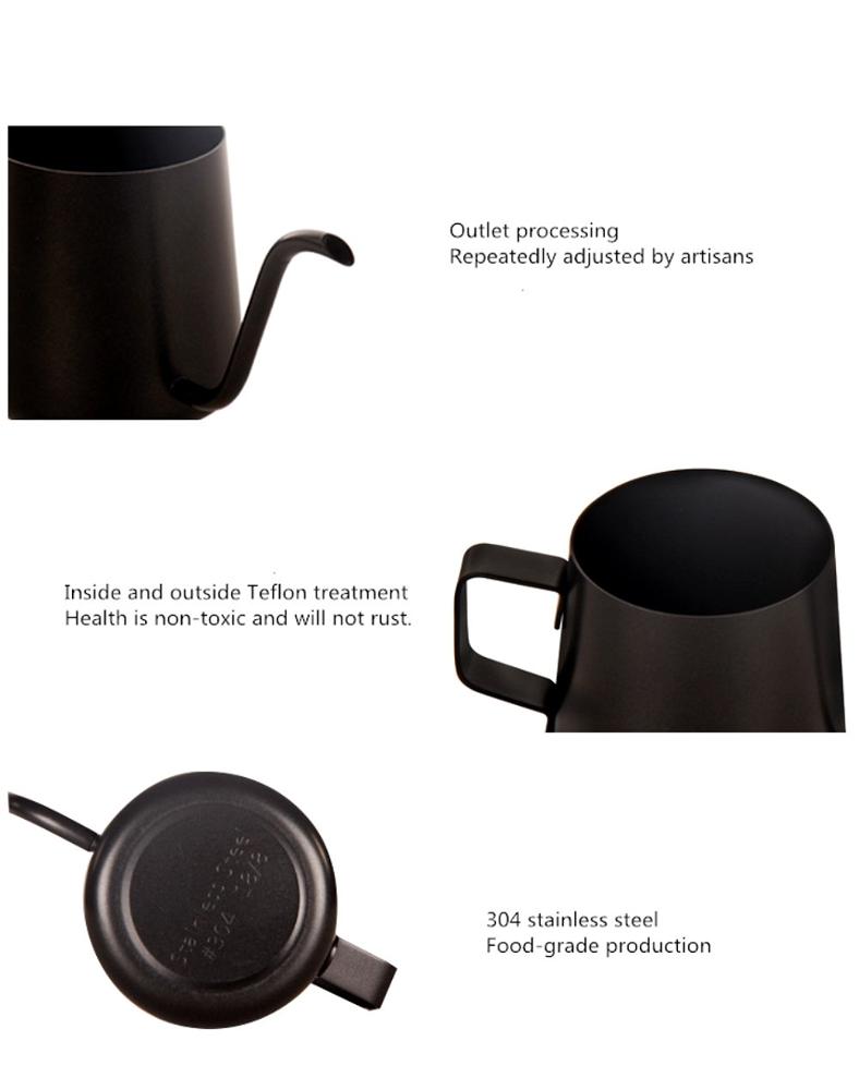 650mlグースネック噴出口厚さの強いステンレス鋼のドリップコーヒーやかんのめっきカラフルな鍋の長い口のコーヒーポットティーポット