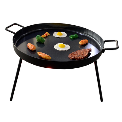 クッコメイのエナメル表面3足バーベキューグリルノンスティックキャンプ調理器具とパンセット