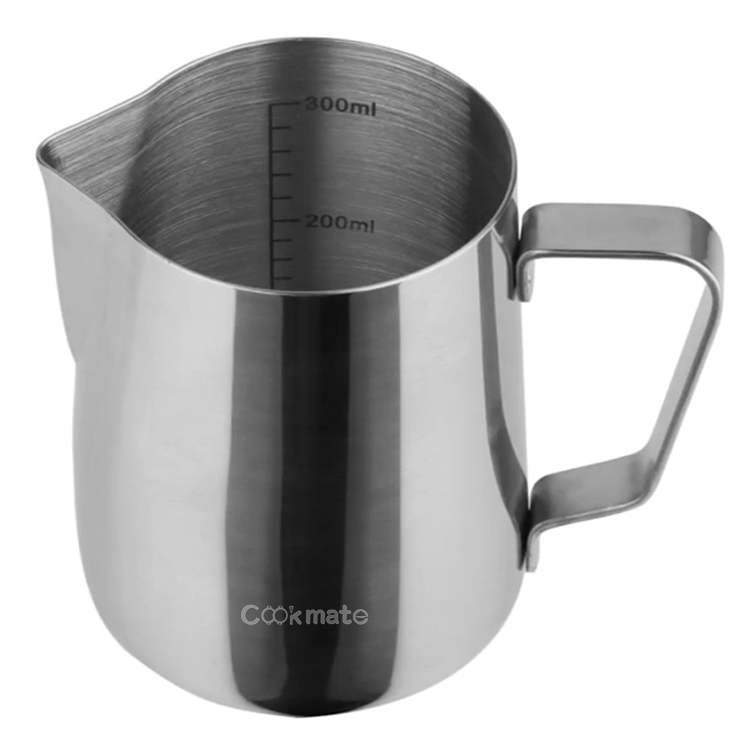 コーヒーを作るためのヘビーデューティコーヒーツールステンレス鋼のミルクピッチャーのカプチーノミルク水差しボバティーカップ
